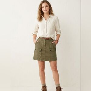 ​L.L. Bean Signature Olive Green Cargo Utility Mini Skirt Size 2 Gorpcore